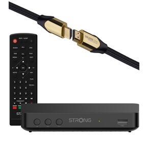 Dekoder STRONG SRT8208 DVB-T2/HEVC/H.265 + Kabel HDMI - HDMI GÖTZE&JENSEN GOLDENLINE 1.5 m