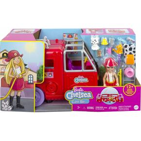 Lalka Barbie Chelsea Wóz strażacki HCK73